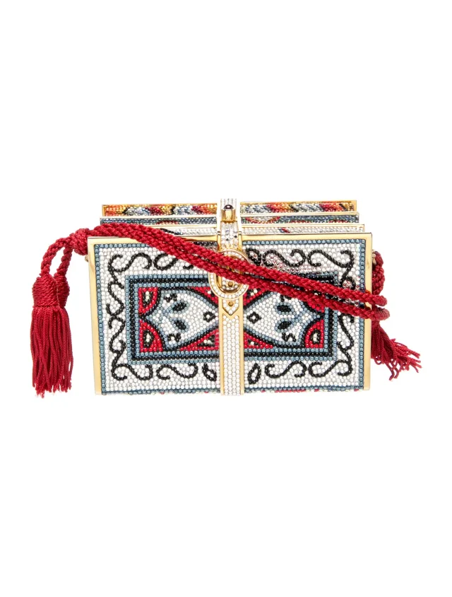 Judith Leiber Crystal Clutch w/ Tags in white Leather from The RealReal