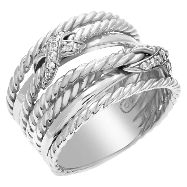 David Yurman double x crossover ring in Silver Sterling Silver from Gray And Sons