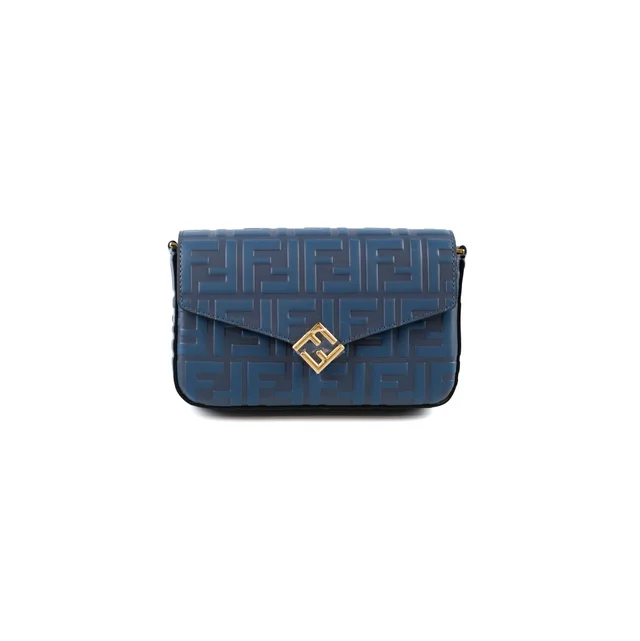 Fendi FF Chain Crossbody in Blue Calfskin from The Purse Affair