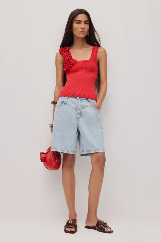 AJE Emmy Flower Knit Tank in Red from Aje, photo 1 of 1