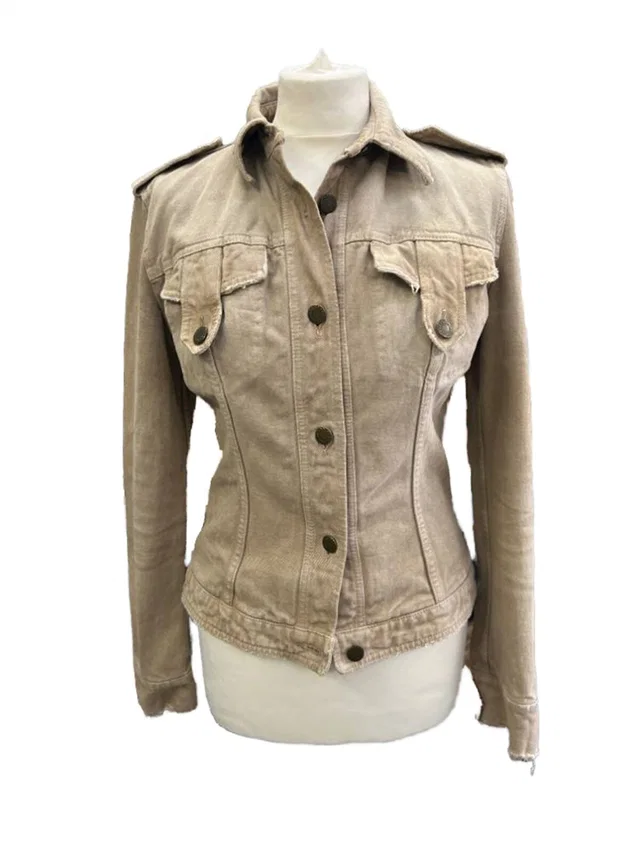 Dolce & Gabbana Vintage Denim Jacket Beige Size: 10 in Beige Cotton from Oxfam Online Shop