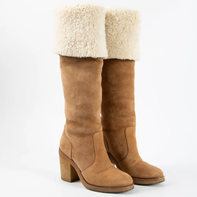 Chanel Shearling High Boots Size 38 in Suede from Labellov, photo 2 of 2