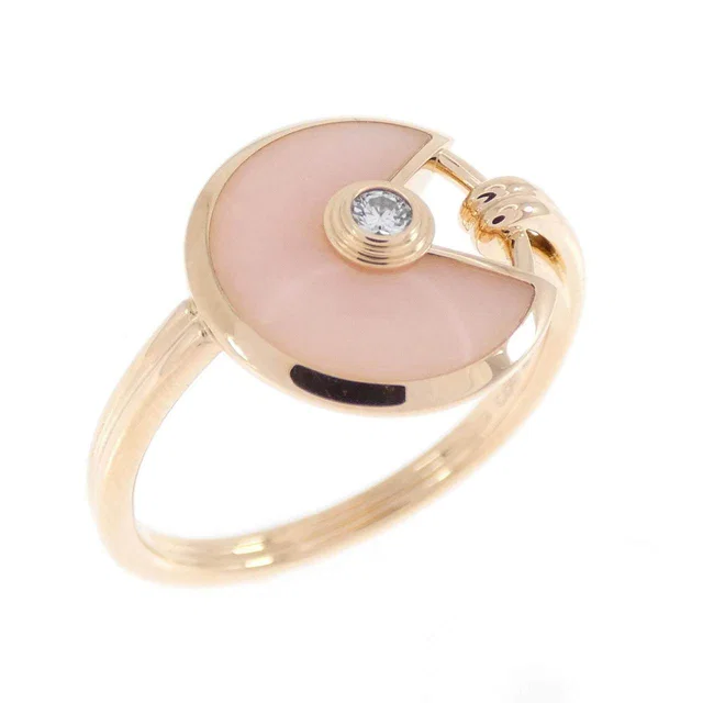 Cartier Amulette 750 Pink Gold Opal Diamond Ring Size 12 in Pink from LuxUness