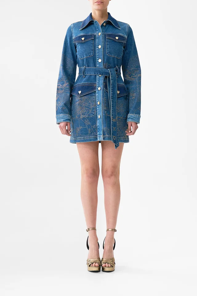 Camilla eBoutique JENNA ZODIAC ZONE BELTED MINI DRESS DENIM from CAMILLA, photo 1 of 1
