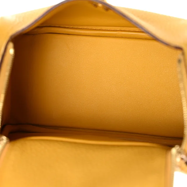 Hermès Taurillon Clemence Mini Lindy 20 Sun in Clemence leather from FASHIONPHILE, photo 5 of 11