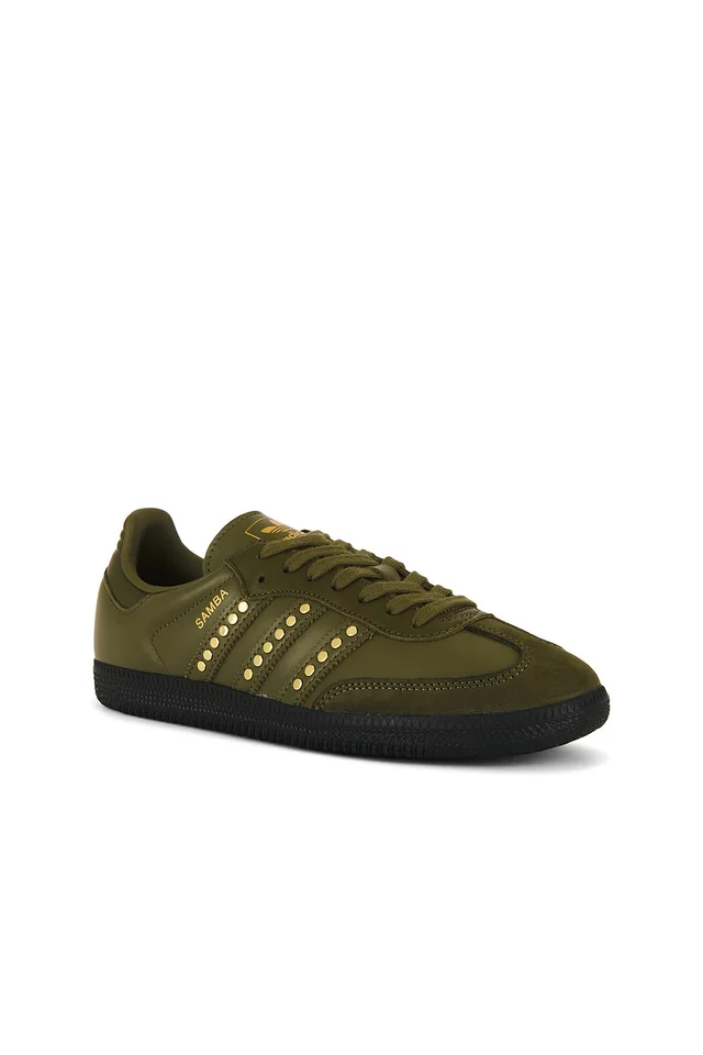 adidas Originals Samba OG Sneakers in Medium Dark Khaki, Olive Strata, & Core Black, photo 2 of 6 from REVOLVE (Canada)