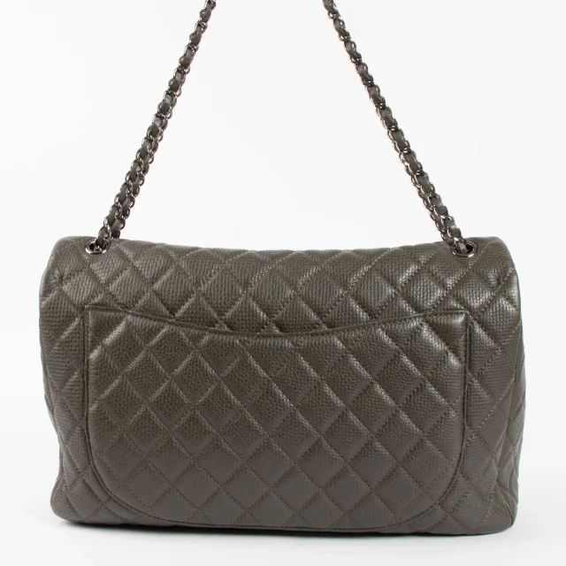 Chanel Khaki Calfskin XXL Flap Bag in Green Calfskin from Labellov, photo 6 of 9