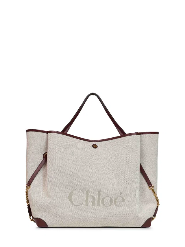 Chloé Clover Shoulder Bag — Brown Cotton in Brown Calfskin from HEWI