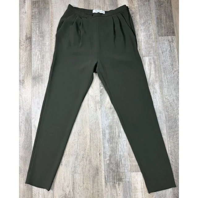 Max Mara Studio Pleated Trousers Women’s Size 4 Olive Green Pants in green from Poshmark