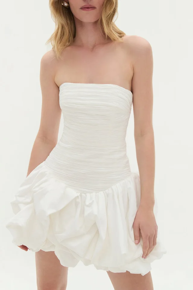 AJE Violette Bubble Hem Mini Dress in White from Aje, photo 1 of 1