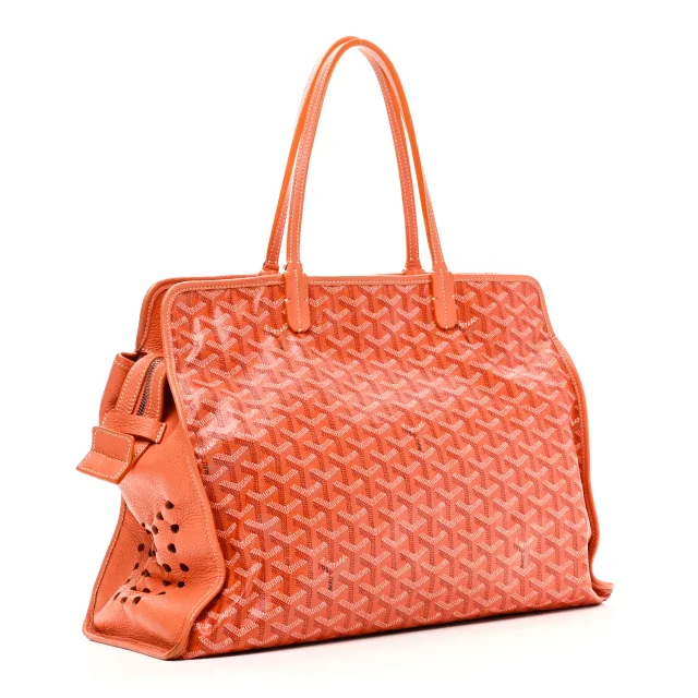 Goyard Goyardine Sac Hardy Pet Carrier PM Orange in Orange Coated canvas from FASHIONPHILE, photo 3 of 10