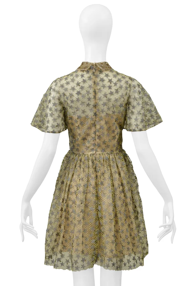 Valentino Garavani Pale Yellow & Silver Star Lace Ballet Dress 2016 in Yellow from Resurrection Vintage, photo 2 of 2
