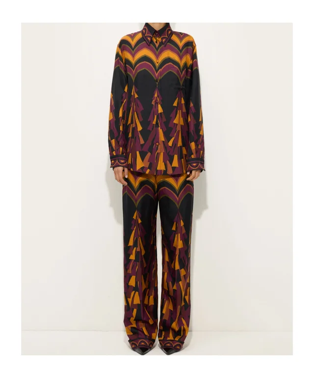 Emilio Pucci Baiadera print silk pants, photo 2 of 5 from SENSER