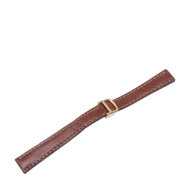 Cartier textured brown leather strap (14x12) with 18k deployant buckle (12mm) in Brown Leather from Gray And Sons