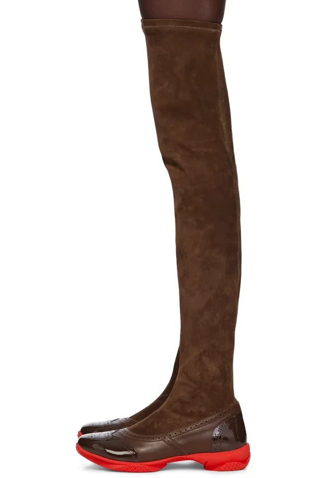 Kiko Kostadinov Brown Sonia High Boots, photo 3 of 3 from SSENSE