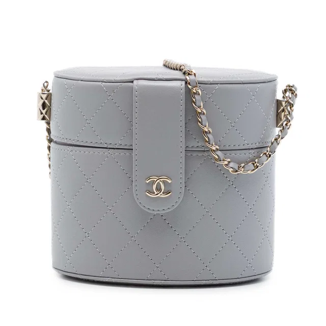 Gray Chanel Small Quilted Lambskin CC Allure Vanity Case in Grey Lambskin from Designer Revival, photo 1 of 1