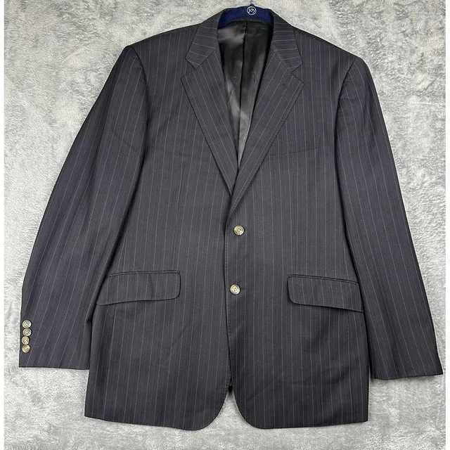 Giorgio Armani Blazer Mens 42r Us Wool Blend Sport Coat Pinstripe Jacket Luxury in black|purple Wool from Poshmark