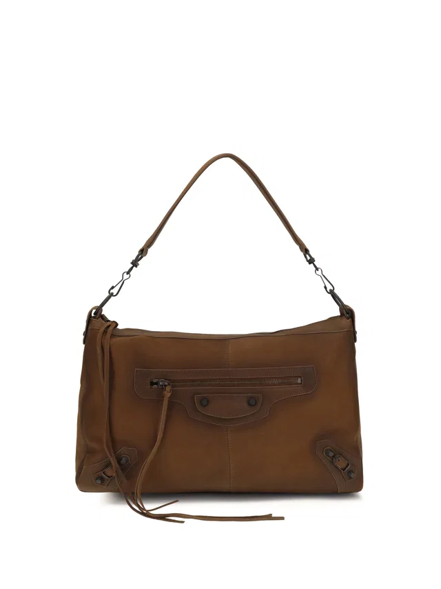Balenciaga Shoulder Bag — Brown Lamb Ovis Aries in Brown Lambskin from HEWI