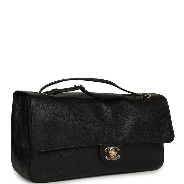 Chanel Maxi "Souplissimo" Small Flap Bag Black Grained Calfskin Gold Hardware in Black Caviar leather from Madison Avenue Couture, photo 2 of 2