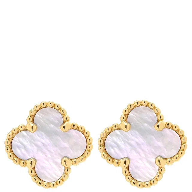 Van Cleef & Arpels Earrings Sweet Alhambra Pearl White Gold 750 18K in White from The Reluxe