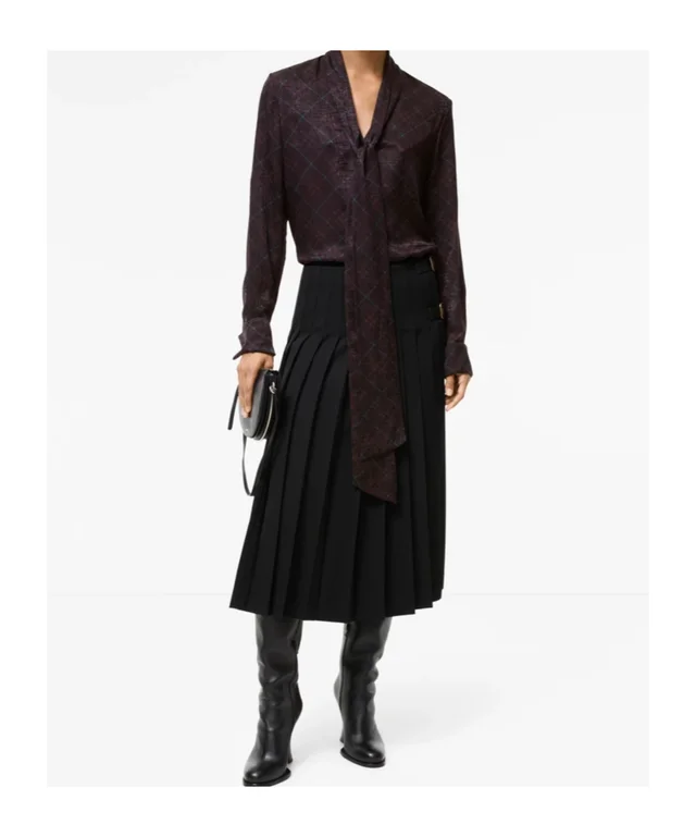 Burberry Check Silk Blend Scarf Blouse, photo 2 of 3 from SENSER