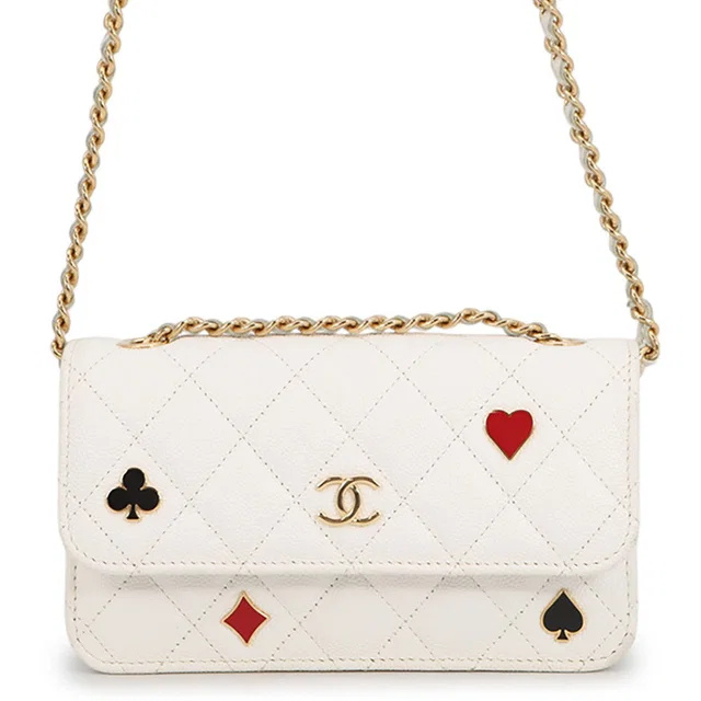 Chanel Cruise Line Chain Wallet WhiteAP3084 Caviar Leather in Caviar leather from GALLERY RARE