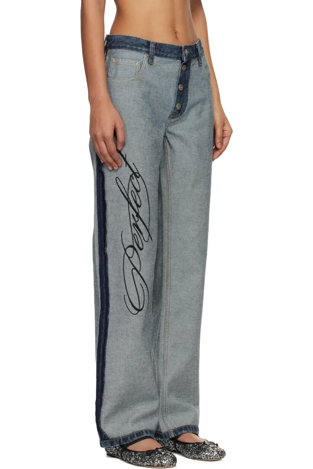 Marc Jacobs Blue Imperfectly Perfect Jeans, photo 2 of 4 from SSENSE