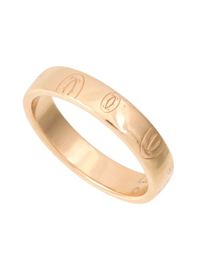 Cartier 18K Happy Birthday Ring #52 Pink Gold in Pink from VINTAGE QOO TOKYO