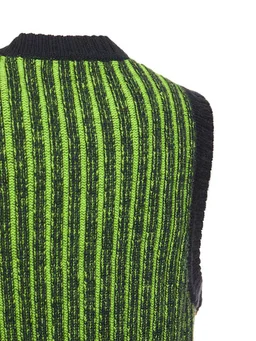 Agr Knit Vest with Round Neckline in 100% Wool, photo 6 of 6 from LUISAVIAROMA