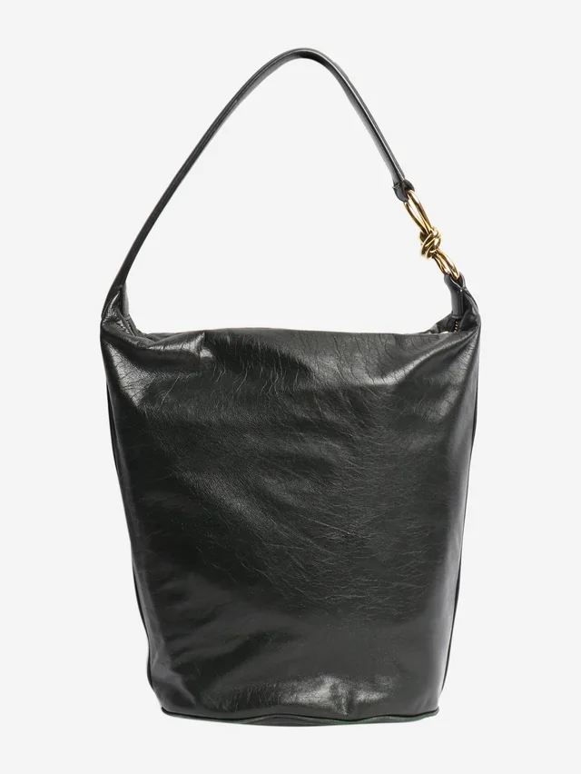 Bottega Veneta Dark green leather knot shoulder bag in Green Leather from Sign of the Times