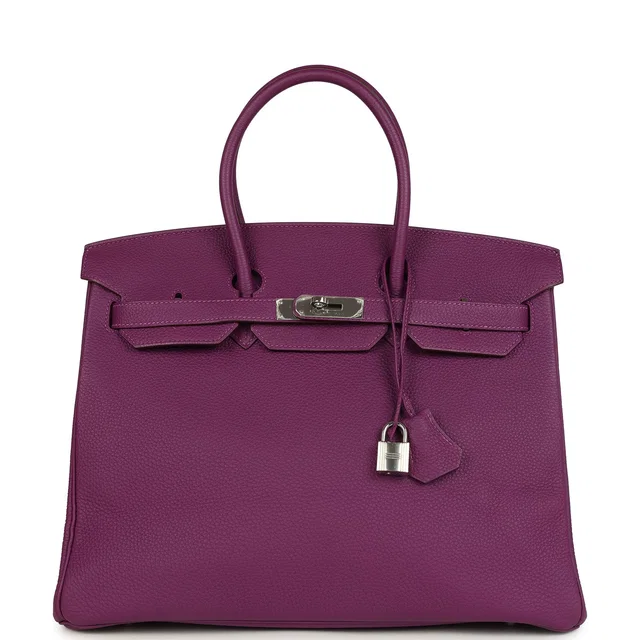 Hermès Birkin 35 Anemone Togo Palladium Hardware in Togo leather from Madison Avenue Couture