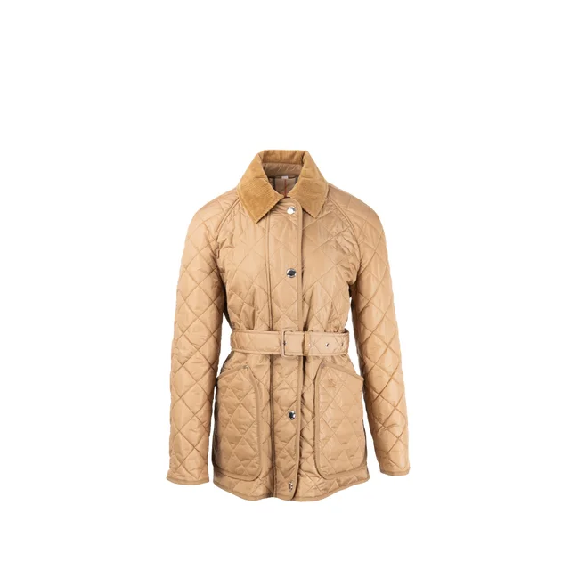 Burberry Size M Quilted Belted Waist Jacket Polyamide Beige in Beige from EMIER