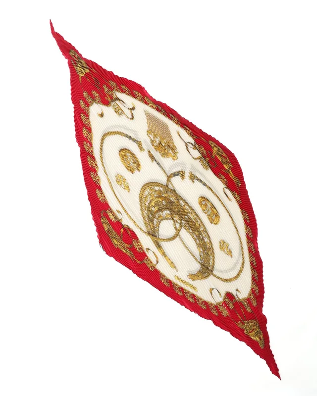 Hermès 140 Pleated Silk Scarf in Silk from A Retro Tale, photo 2 of 2