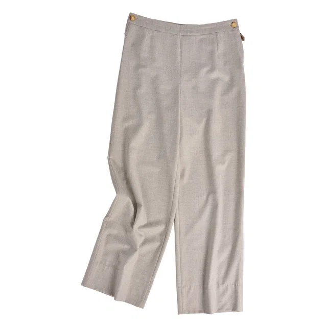 Hermès Martin Margiela Era Pants Trousers Houndstooth Wool Gray 38 in Grey Wool from The Reluxe