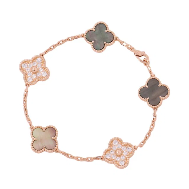Van Cleef & Arpels Vintage Alhambra Bracelet 5 motifsVCARP2R100 18K Pink Gold in Pink from GALLERY RARE