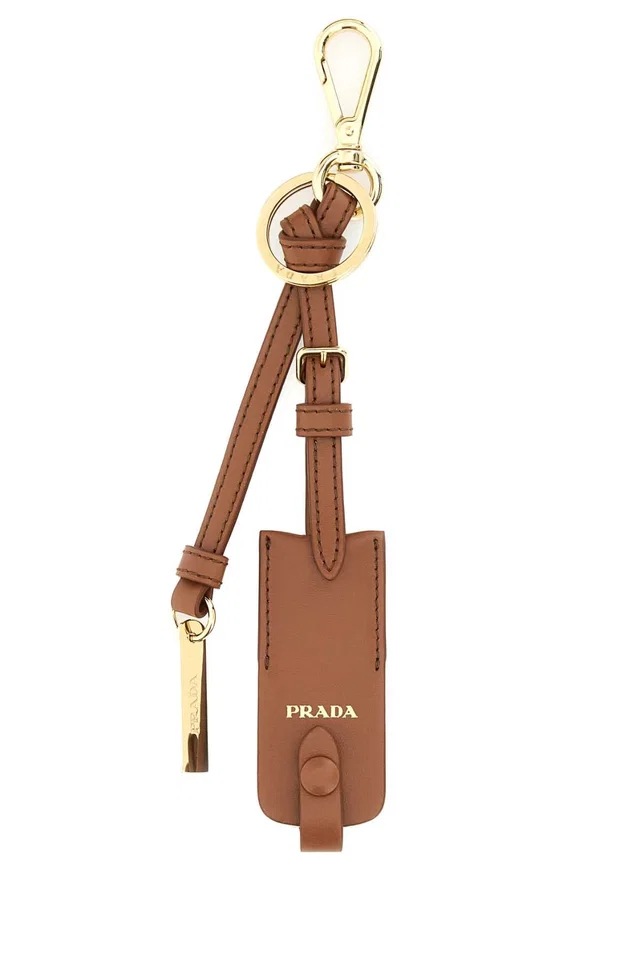 Prada Trick Key Case — Brown Steel-calfleather Keychains in Brown Calfskin from HEWI