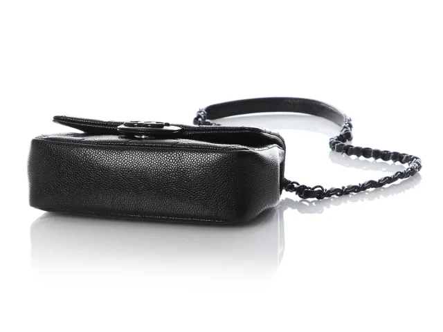 Chanel Mini Black Quilted Shiny Caviar Incognito Flap in Black Caviar leather from Ann's Fabulous Finds, photo 7 of 10