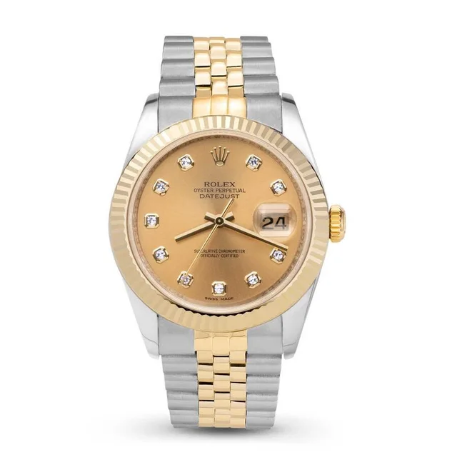 Rolex Datejust Automatic Chronometer Diamond Champagne Dial Unisex Watch 116233 CDJ in silver|yellow|gold|gray|neutral|white from Jomashop.com