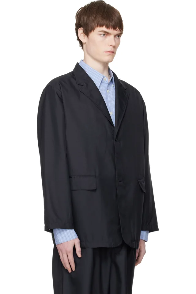 nanamica Navy Polyester Twill Club Blazer, photo 2 of 4 from SSENSE