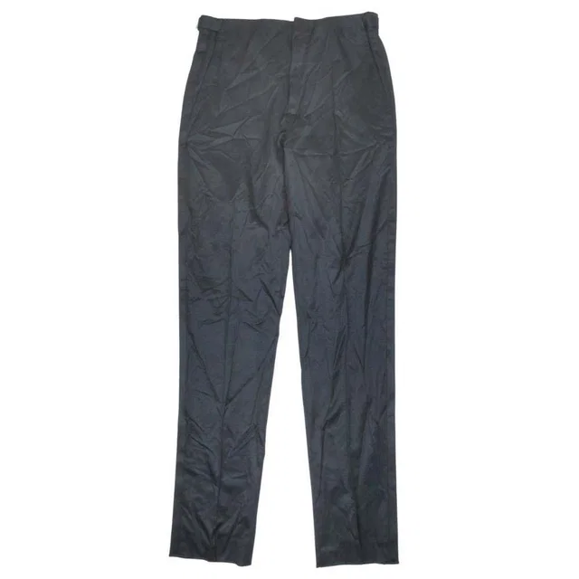 Dior Side Line Trousers Flat-Front Pants Silk Blend Ajar Star 48c Black in Black Silk from The Reluxe