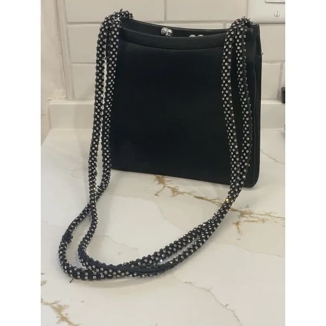 Vtg Judith Leiber Black Satin Bag Rhinestone Evening Purse Bonwit Teller Dressy in black Satin from Poshmark