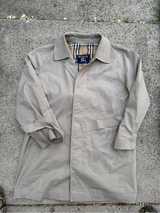 Burberry Light Beige Men's Trench Coat With Signature Check Lining Size Large in brown|neutral from Poshmark