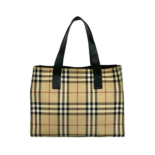 Burberry Check PVC Leather Handbag in Leather from LuxUness
