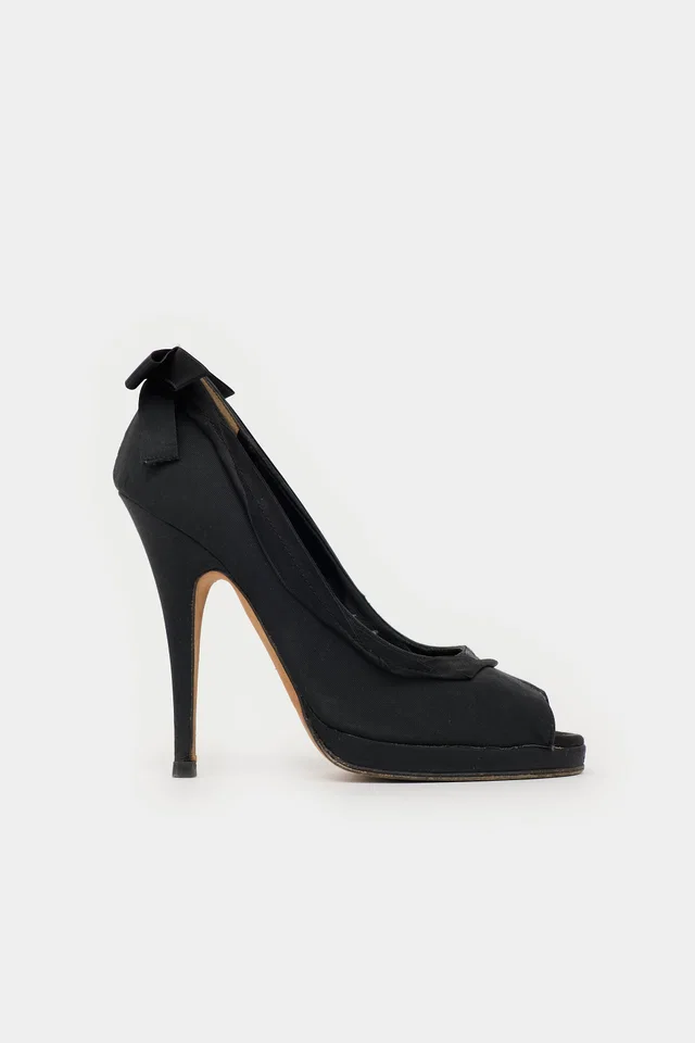 Dolce & Gabbana Satin Peep Toe Pump in Satin from VSP Consignment