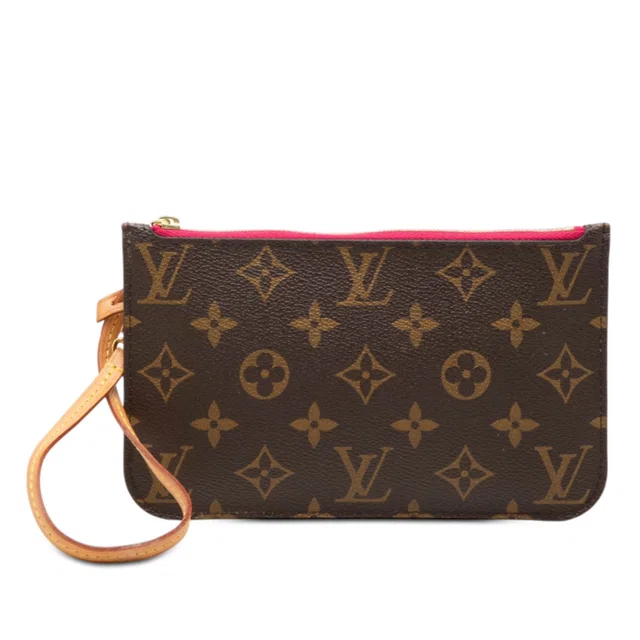 Brown Louis Vuitton Monogram Neverfull PM Pouch in Brown Coated canvas from Designer Revival