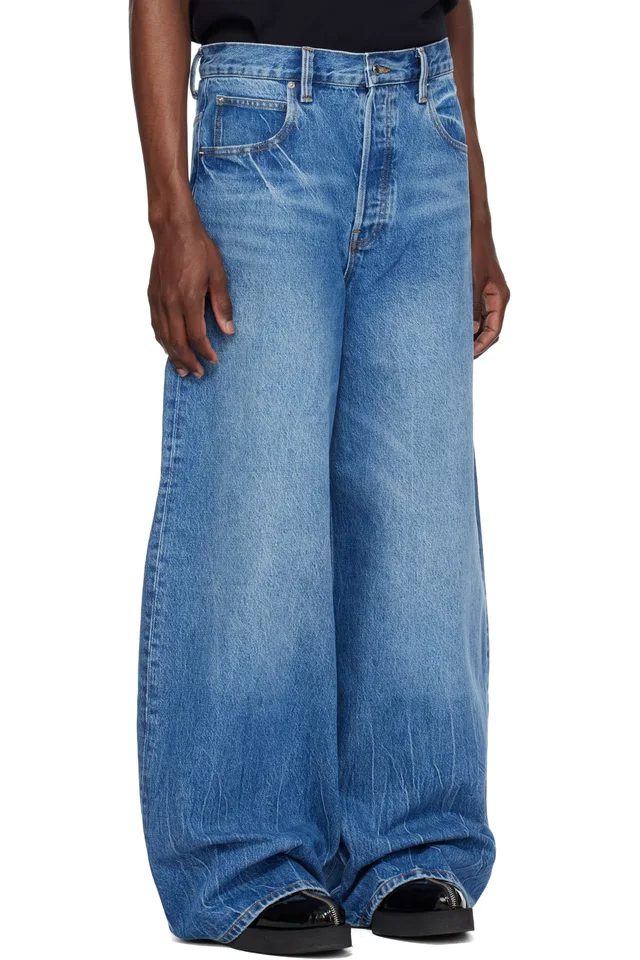 Alexander Wang Blue Surge Low Rise Wide Leg Jeans, photo 2 of 2 from SSENSE