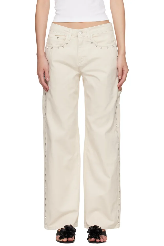 Sandy Liang Off-White Dixie Cargo Pants, image 1 of 1 from SSENSE