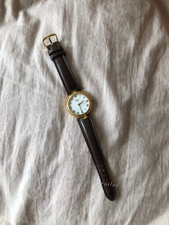 Dior Vintage Gold Watch in multicolor Leather from Grailed