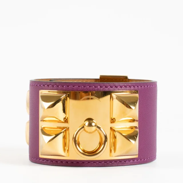 Hermès Violet Collier De Chien Bracelet - Size S in Purple Leather from Labellov, photo 2 of 3