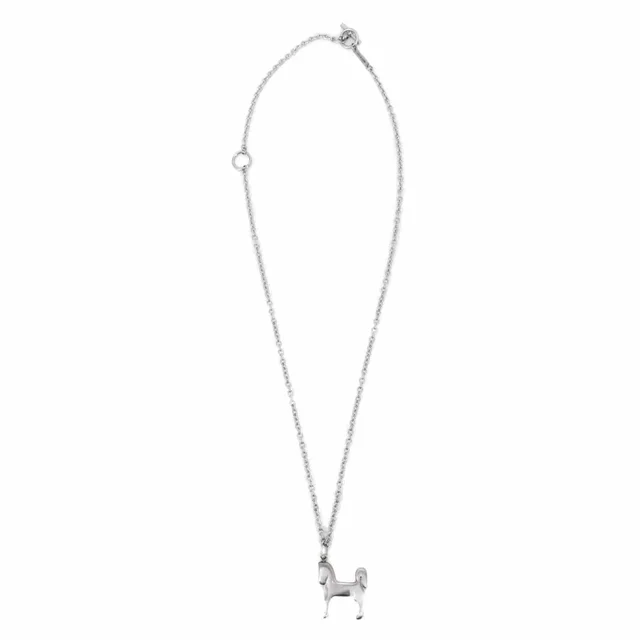 Hermès Panache Horse Palladium Plated Metal Pendant Necklace Silver in Silver from Dallas Designer Handbags